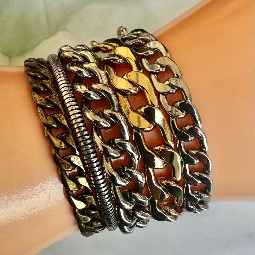 Jenny Bird Multi-Chain Mixed-Metal Bracelet